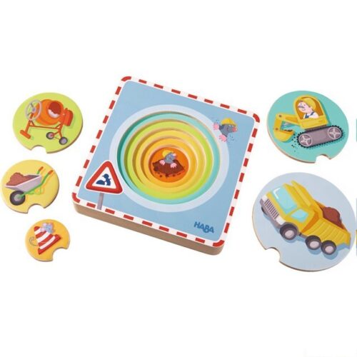 Puzzle vícevrstvé - Stavební stroje, 5 vrstev, 5ks (Haba)