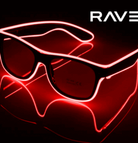 RAVEON Svítící brýle Wayfarer style | Červené