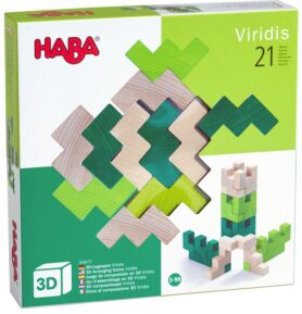 Kostky - Dřevěná 3D stavebnice zelená (Haba)