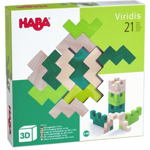 Kostky - Dřevěná 3D stavebnice zelená (Haba)