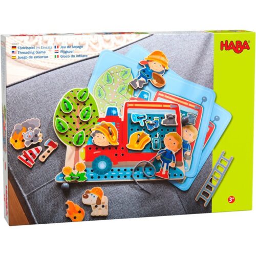 Šití - Provlékání obrázků, Hasiči (Haba)