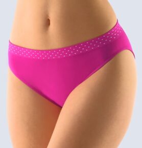 Dámské kalhotky klasické s úzkým bokem GINA Bamboo 00033P purpurová bílá S/M