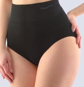 Dámské kalhotky klasické s vysokým pasem GINA Bamboo 00036P černá S/M