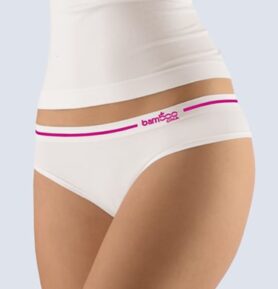 Dámská francouzská tanga GINA Bamboo 04020P bílá višňová L/XL