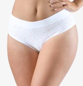 Dámské klasické kalhotky GINA 10275P bílá purpurová L/XL