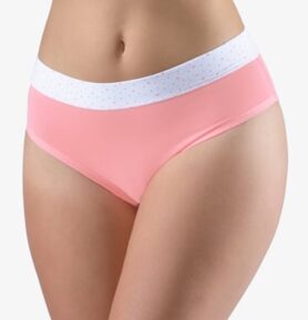 Dámské klasické kalhotky GINA 10276P starorůžová bílá XL/XXL