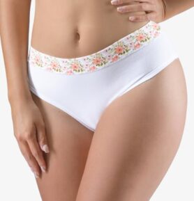 Dámské klasické kalhotky GINA 10278P bílá maracuja L/XL