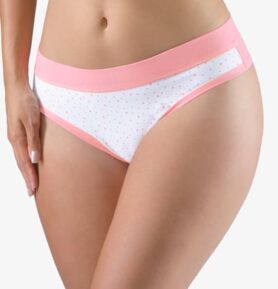 Dámská francouzská tanga GINA 14150P starorůžová bílá M/L