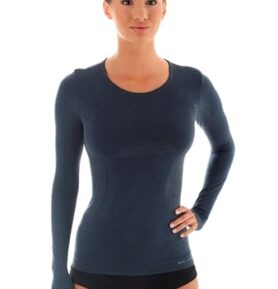 Dámské tričko dlouhý rukáv LS11610 BRUBECK merino jeans XL