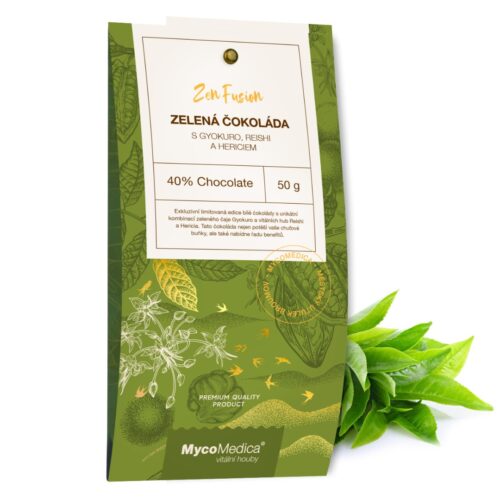 MycoMedica Zelená čokoláda s Gyukoro, Reishi a Hericiem 50g