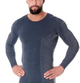 Pánské tričko Merino LS11600 BRUBECK jeans XL