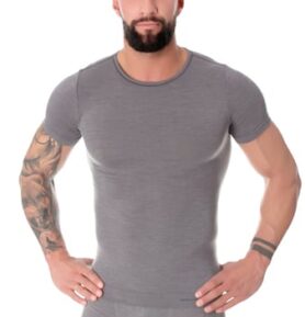 Pánské tričko Merino SS11030 BRUBECK šedá XXL