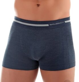 Pánské boxerky BX10430 BRUBECK merino modrá tmavá 2XL
