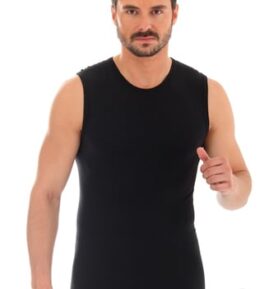 Pánské tílko Merino SL10160 BRUBECK černá 2XL