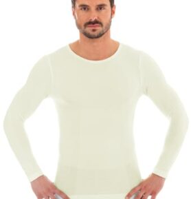 Pánské tričko Merino LS11600 BRUBECK šampaň (ecru) 2XL