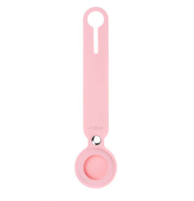 Fixed Silikonové pouzdro s popruhem FIXED Silky pro Apple AirTag růžové
