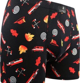 Pánské boxerky KEVIN hasiči/černá XXL