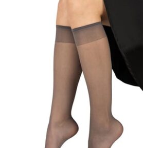 Punčochové podkolenky NYLON KNEE SOCKS  2 páry fumo uni