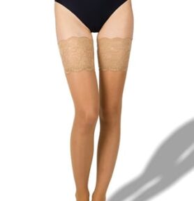 Dámské samodržící punčochy PASSION hold-ups 20 beige M/165-175