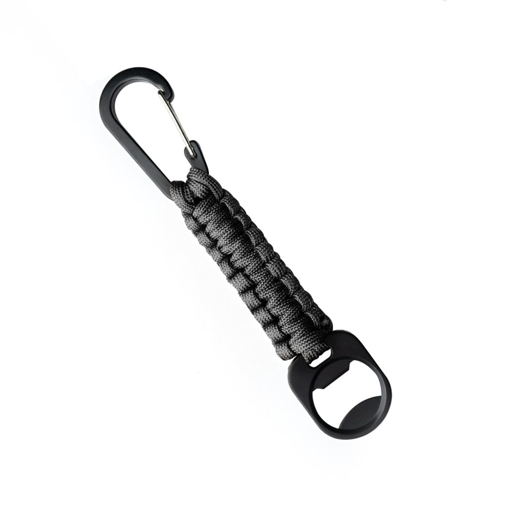 A10 EQUIPMENT klíčenka PARACORD s karabinou a otvírákem na láhve ČERNÁ