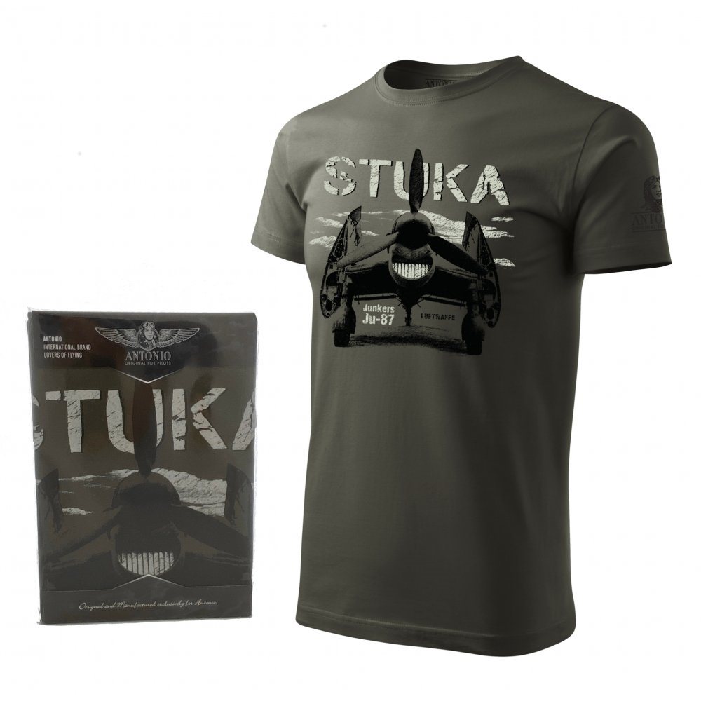 Triko Junkers Ju-87 STUKA ŠEDOZELENÉ vel. XL