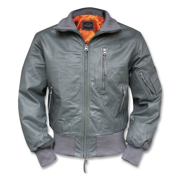 Bunda kožená BW AVIATOR ŠEDÁ vel. 50