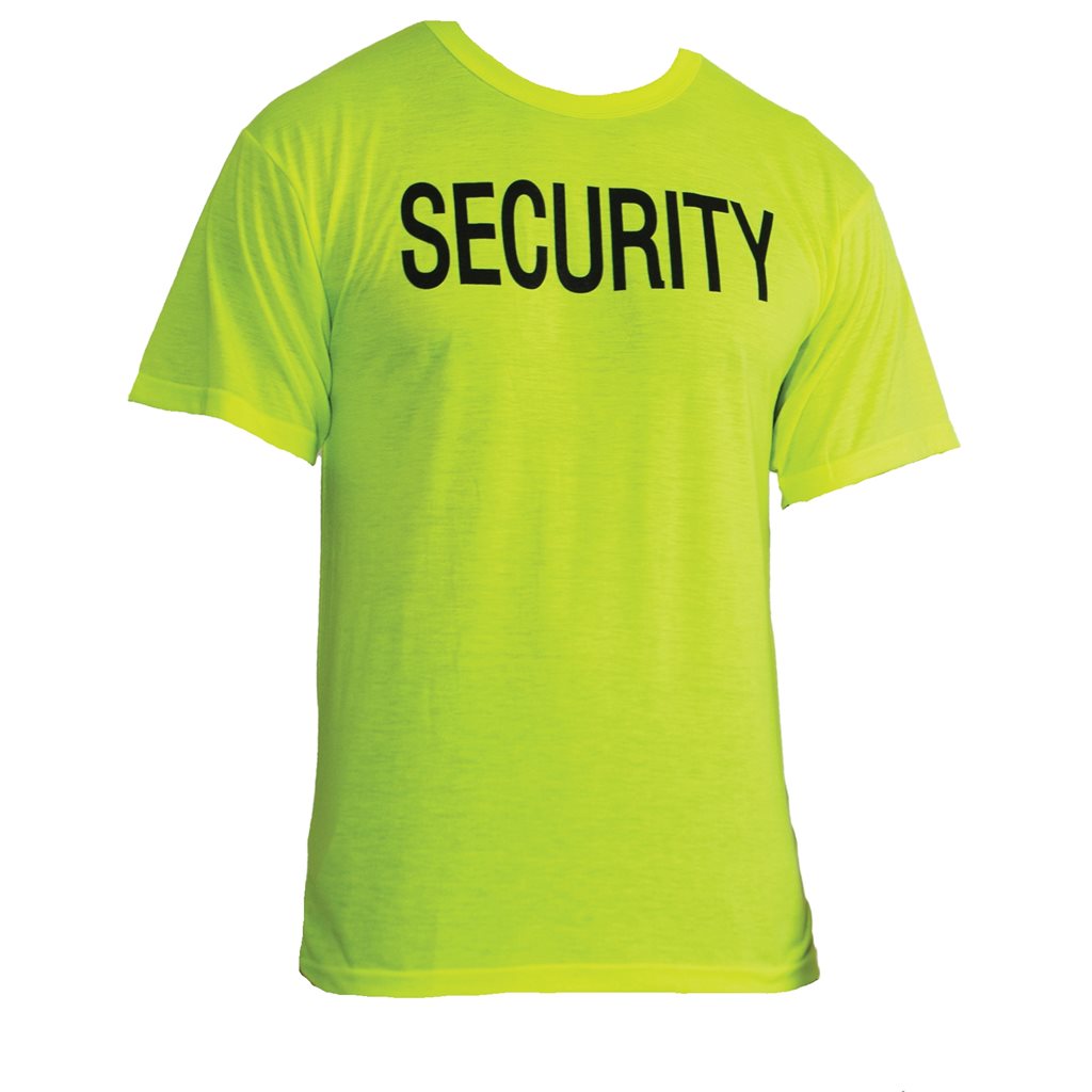 Triko se dvěma nápisy SECURITY krátký rukáv REFLEXNÍ ZELENÁ vel. XL