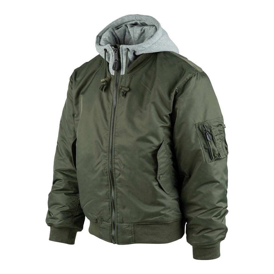 Bunda bomber MA1 s kapucí ZELENÁ vel. XXL