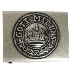 MIL-TEC přezka na opasek "GOTT MITT UNS" PRUSKÁ ŠEDÁ