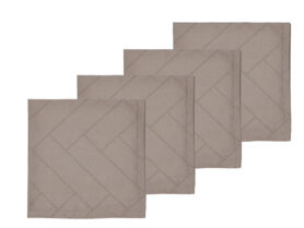 Södahl Kuchyňské ubrousky Tiles Damask Taupe (sada 4 ks)