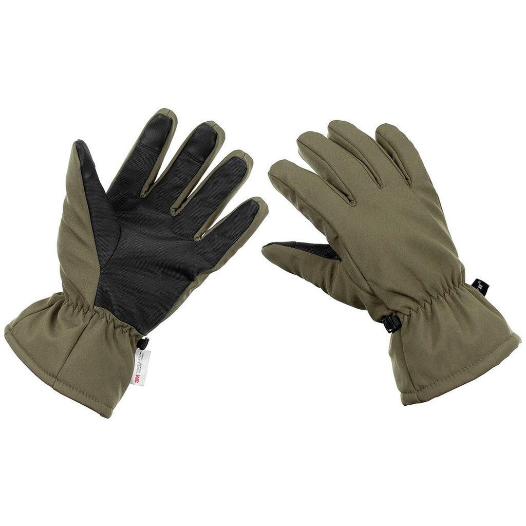 Rukavice prstové zimní SOFTSHELL 3M™ Thinsulate™ ZELENÉ vel. L