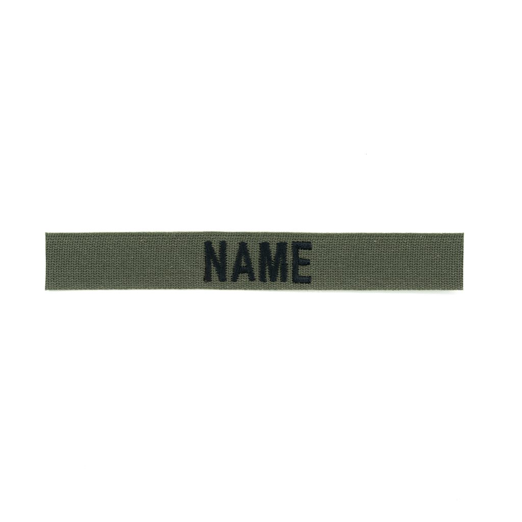 MILITARY RANGE nášivka jmenovka "NAME" černá nit OLIV