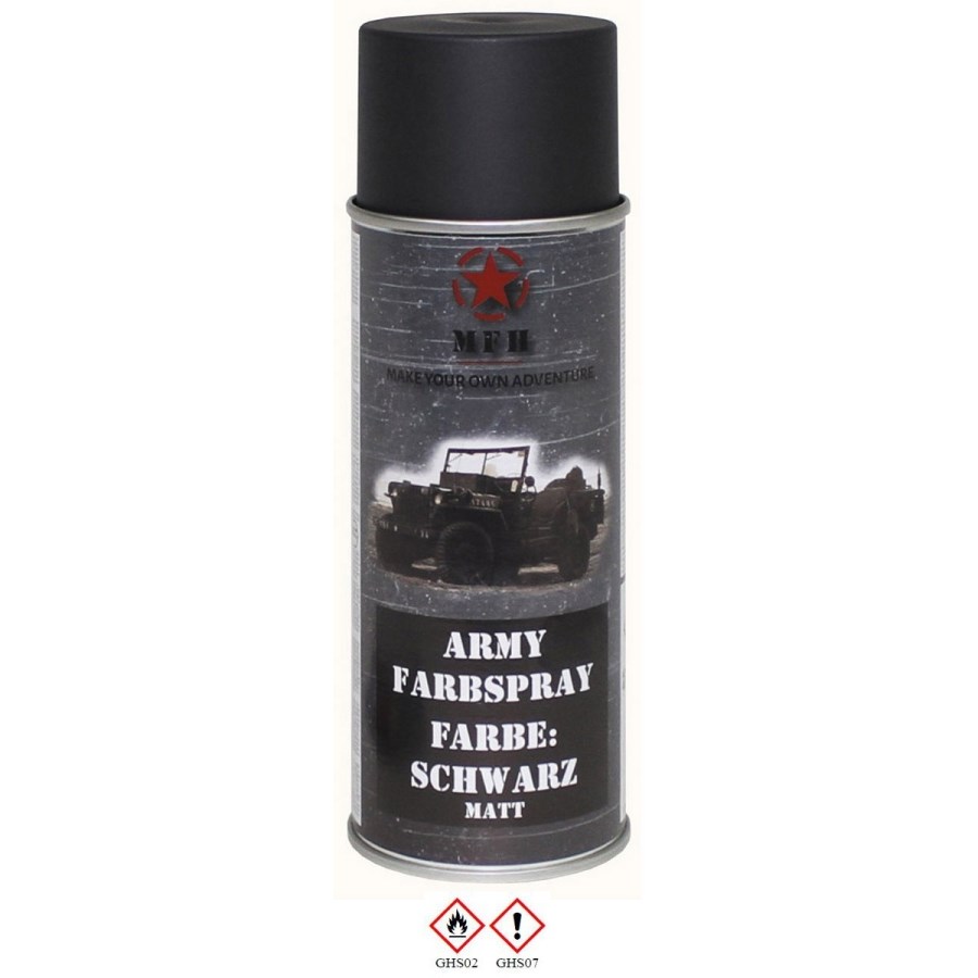 MFH barva ARMY ve spreji 400ml RAL 9021 MATT ČERNÁ