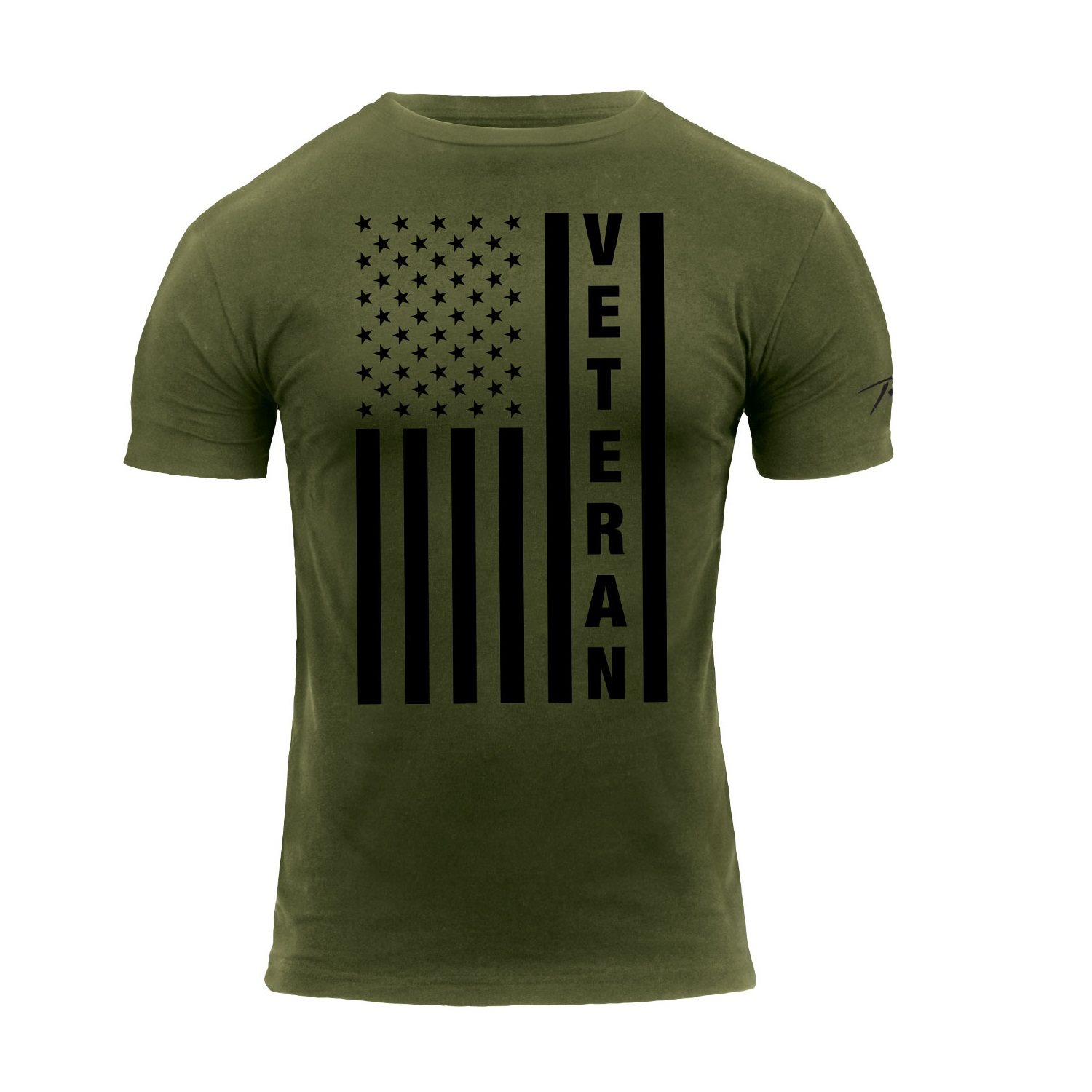 Triko VETERAN s US vlajkou ZELENÉ vel. XL