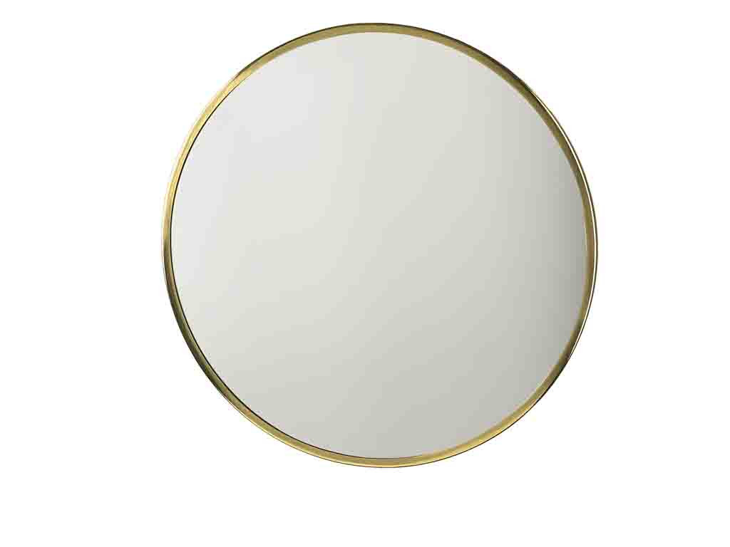 Villa Collection Kulaté zrcadlo s kovovým rámem Vardo Brass 80 cm