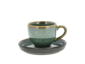 Bitz Espresso hrnek s podšálkem 7 cl Green/Black