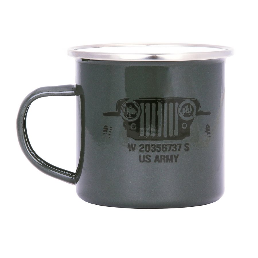 FOSCO hrnek US ARMY JEEP smaltovaný 300 ml ZELENÝ