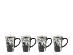 Villa Collection Hrnek na espresso se stromem Hela Black 0,1l (set 4 ks)