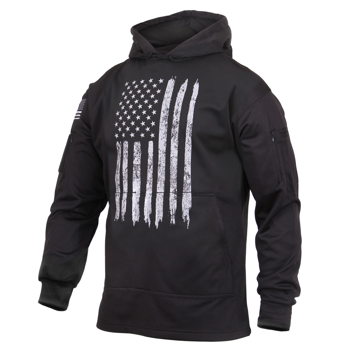 Mikina CONCEALED CARRY s kapucí US vlajka ČERNÁ vel. L