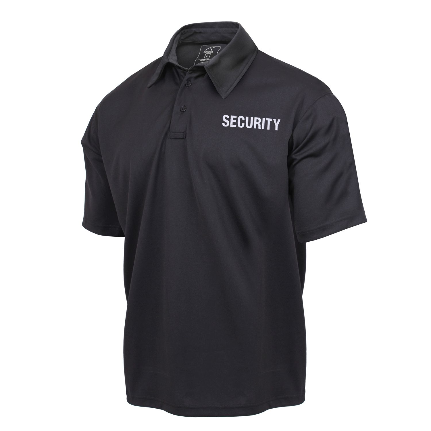 Polokošile s límečkem SECURITY krátký rukáv rychleschnoucí ČERNÉ vel. 3XL