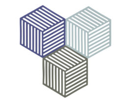 Zone Denmark Sada silikonových podložek pod horké Hexagon (3 ks) Indigo/Fog/Olive Taupe