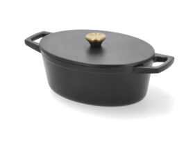 Holm Litinový kastrol oválný 3,8l Black