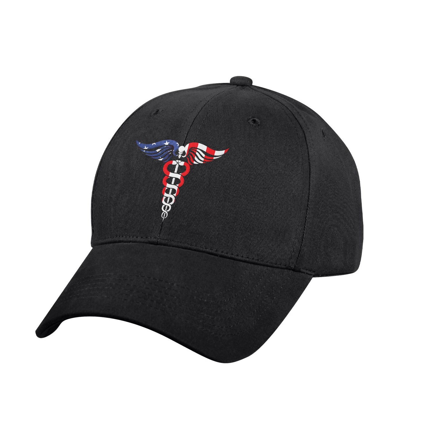 ROTHCO čepice baseball barevný symbol CADUCEUS ČERNÁ