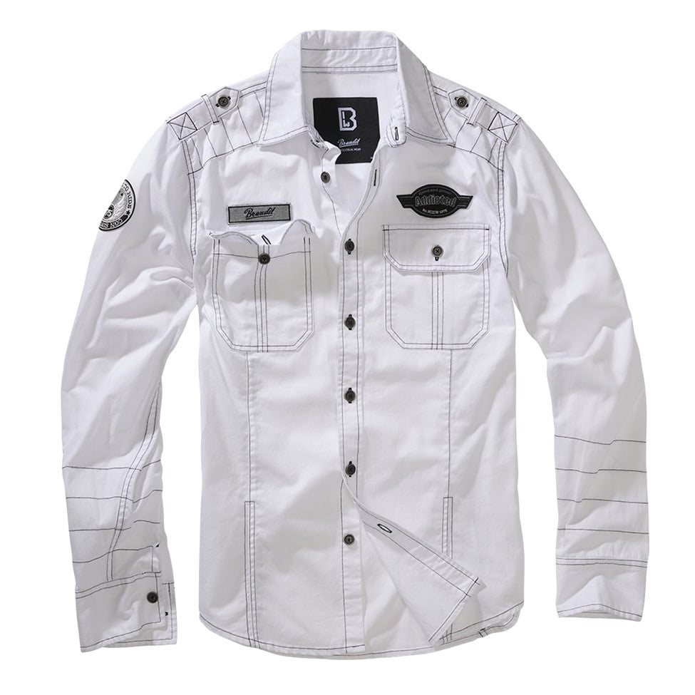 Košile LUIS VINTAGE dlouhý rukáv OLD WHITE vel. XL