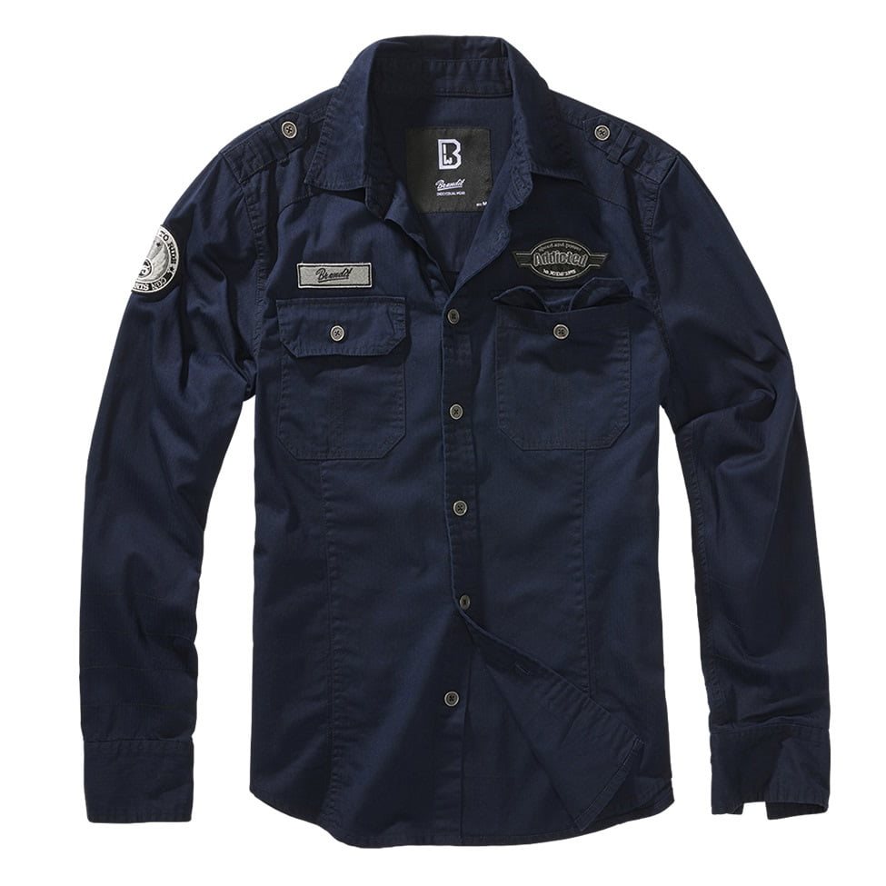 Košile LUIS VINTAGE dlouhý rukáv MODRÁ vel. 6XL