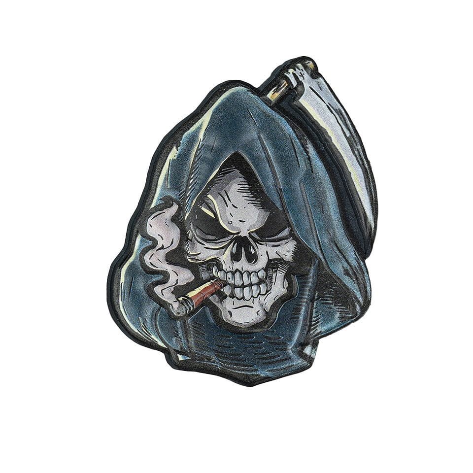 101INC nášivka 3D plastová LEBKA - GRIM REAPER velcro