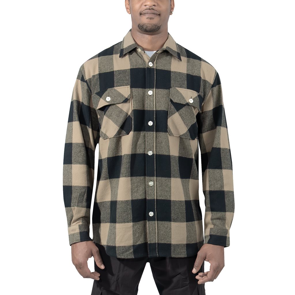 Košile dřevorubecká FLANNEL kostkovaná COYOTE BROWN vel. S