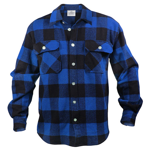 Košile dřevorubecká FLANNEL kostkovaná MODRÁ vel. 3XL