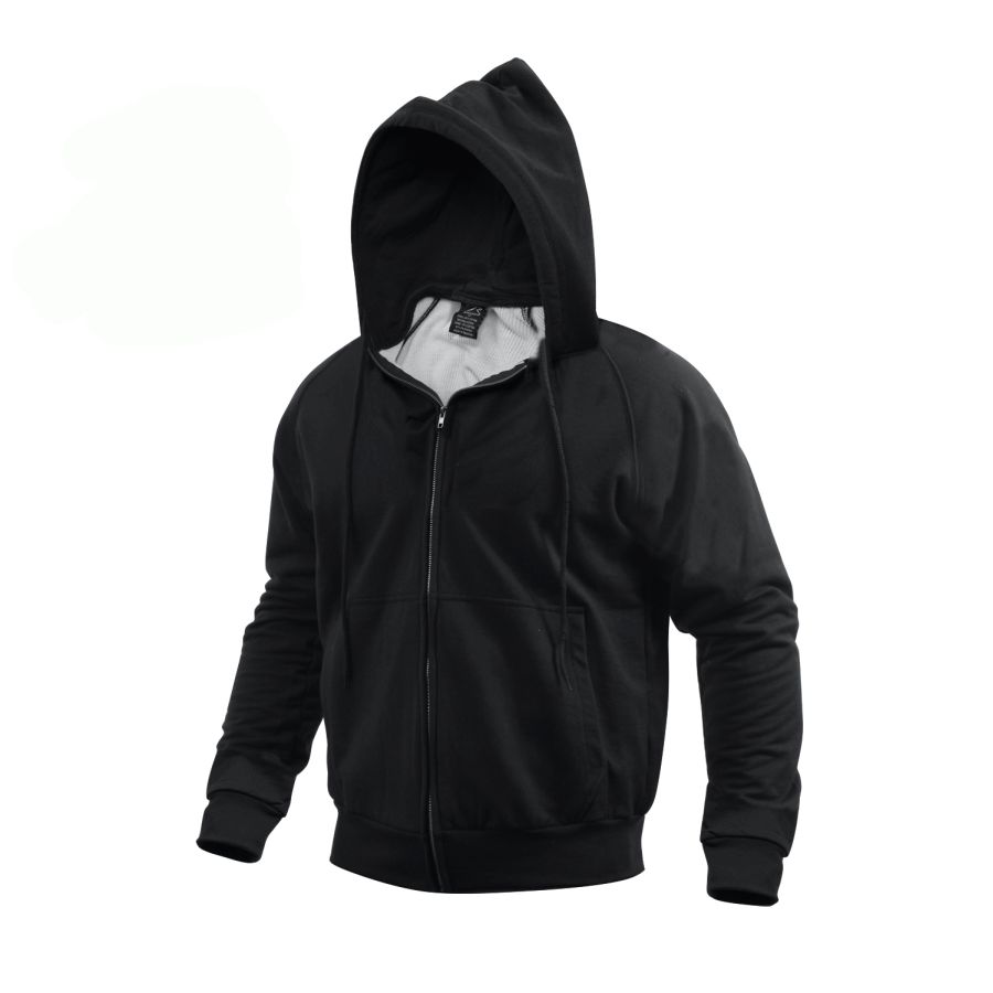 Mikina s kapucí THERMAL na zip ČERNÁ vel. L