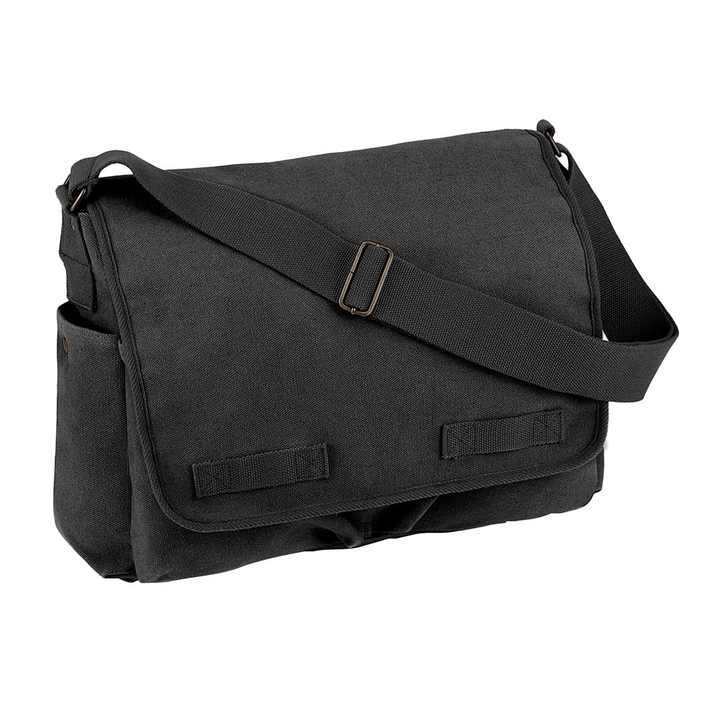 ROTHCO taška VINTAGE přes rameno 38 x 28 x 15 cm TMAVĚ ŠEDÁ